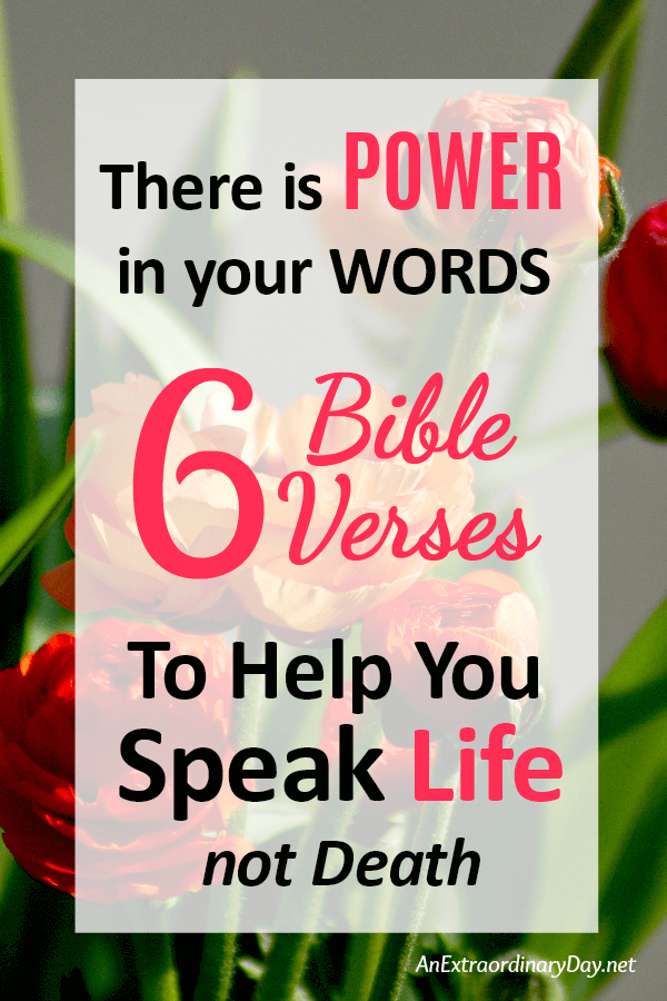 There is POWER in your words - 6 Bible Verse to help yu speak LIFE not death - AnExtraordinaryDay.net