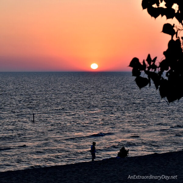 Sunset over Lake Michigan - Devotional on Speaking Truth to Yourself - AnExtraordinaryDay.net