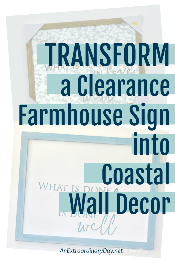 transform a clearance farmhouse sign into coastal wall decor - AnExtraordinaryDay.net