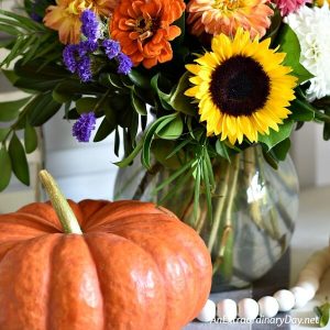 Pumpkin and fall floral bouquet - Inspiration for Living in JOY - AnExtraordinaryDay.net