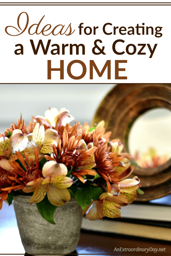 Ideas for Creating a Warm & Cozy Home - Pretty fall flower arrangement - AnExtraordinaryDay.net