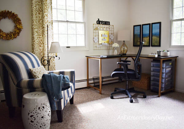 Inspiration for a cozy and classy home office and tips for choosing a chair this black chair replaced one that didn't fit the owner. 